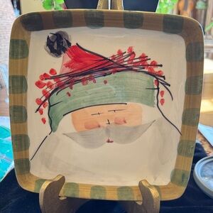 VIETRI OLD ST. NICK Festive Santa Square Plate